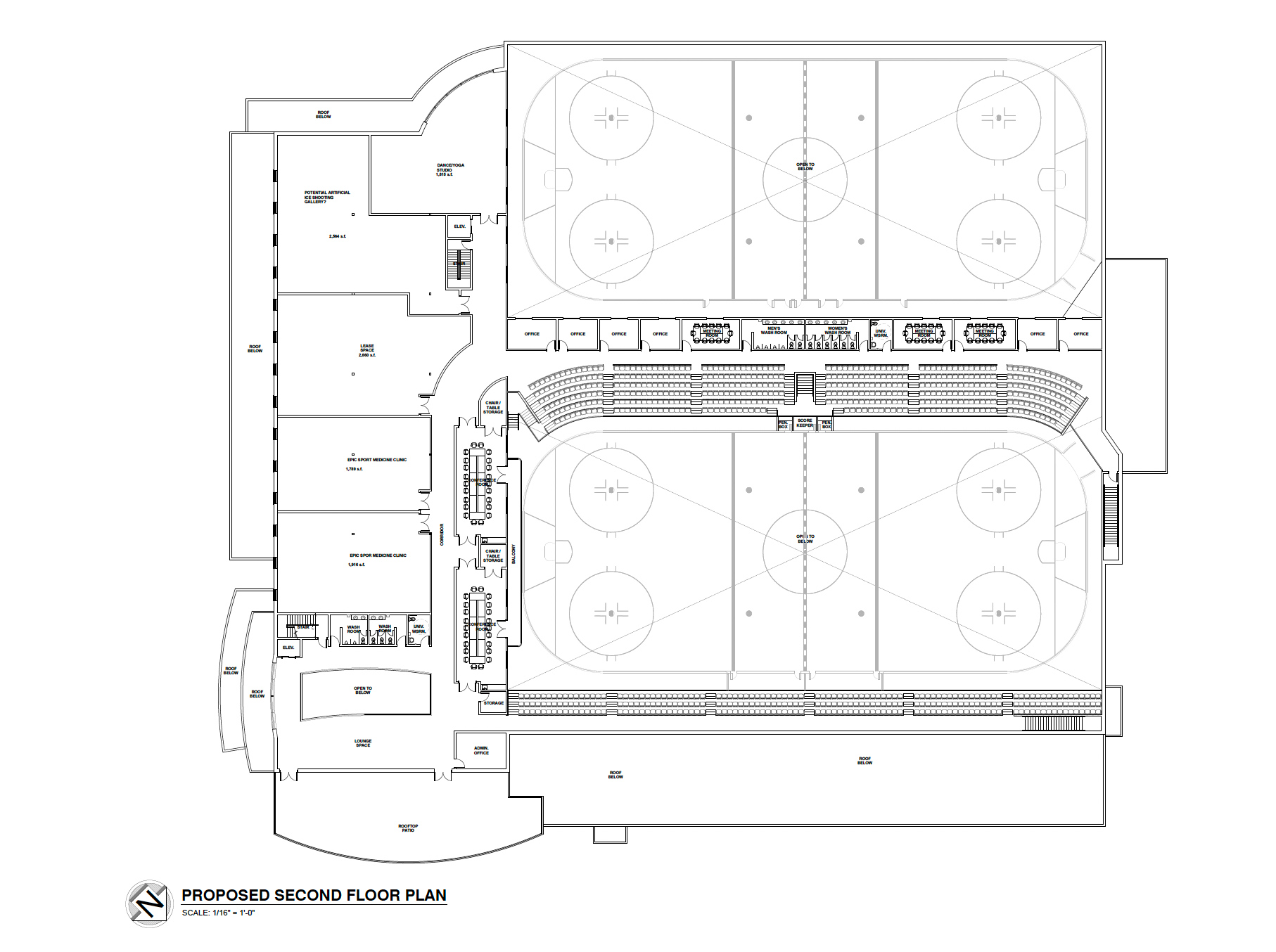 second floor plans for EPIC sports centre